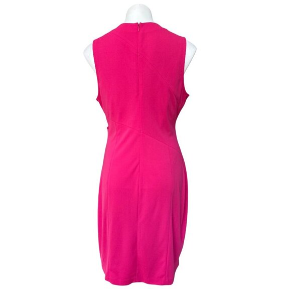 NYDJ  Demi Matte Jersey Fitted Sheath Dress, Pink Sleeveless Women's Size 12 - Picture 7 of 12